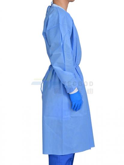 Disposable Blue SMS Non-Surgical Isolation Gown
